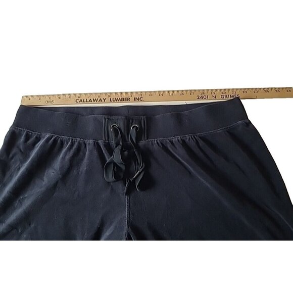 Merona Womens Track Suit 2pc Size 28W Black Velour Polyester Tie Pants Hood - Picture 10 of 16